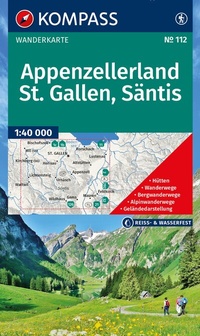 Abbildung von: KOMPASS Wanderkarte 112 Appenzellerland, St. Gallen, Säntis 1:40.000 - KOMPASS-Karten