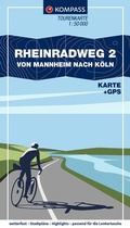 Abbildung von: KOMPASS Fahrrad-Tourenkarte Rheinradweg 2, von Mannheim nach Köln 1:50.000 - KOMPASS-Karten