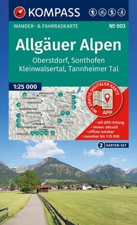 Abbildung von: KOMPASS Wanderkarten-Set 003 Allgäuer Alpen, Oberstdorf, Sonthofen, Kleinwalsertal, Tannheimer Tal (2 Karten) 1:25.000 - KOMPASS-Karten