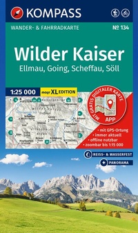 Abbildung von: KOMPASS Wanderkarte 134 Wilder Kaiser, Ellmau, Going, Scheffau, Söll 1:25.000 - KOMPASS-Karten