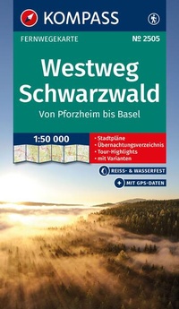 Abbildung von: KOMPASS Wander-Tourenkarte Westweg Schwarzwald 1:50.000 - KOMPASS-Karten