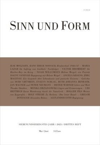 Enlarge image Cover: Sinn und Form 3/2025 - SINN und FORM