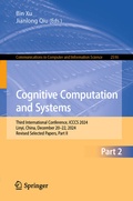 Cover: Cognitive Computation and Systems - Springer Nature Switzerland AG