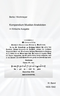 Abbildung von: Kompendium Musiker-Anekdoten Dritter Band 1835-1842 - BoD - Books on Demand