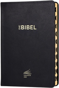 Abbildung von: Schlachter 2000 Bibel - Standardausgabe (Kalbsleder, flexibler Einband, schwarz, Goldschnitt, mit Griffregister) - Christliche Literaturverbreitung