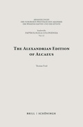 Cover: The Alexandrian Edition of Alcaeus - Brill Deutschland