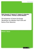 Cover: Development of Anion Exchange Membrane for Alkaline Fuel Cells and Redox Flow Batteries - GRIN Verlag