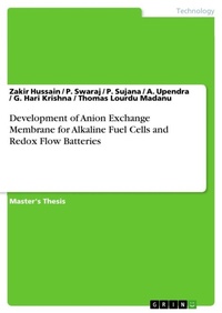 Enlarge image Cover: Development of Anion Exchange Membrane for Alkaline Fuel Cells and Redox Flow Batteries - GRIN Verlag