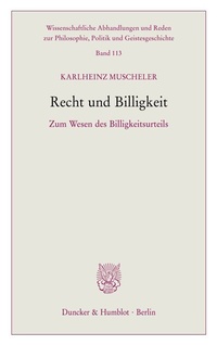 Abbildung von: Recht und Billigkeit - Duncker & Humblot