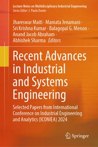 Enlarge image Cover: Recent Advances in Industrial and Systems Engineering - Springer