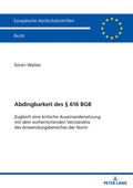 Abbildung von: Abdingbarkeit des § 616 BGB - Peter Lang Verlag