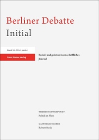 Abbildung von: Berliner Debatte Initial 35 (2024) 4 - Franz Steiner Verlag