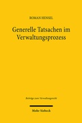 Abbildung von: Generelle Tatsachen im Verwaltungsprozess - Mohr Siebeck