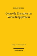 Abbildung von: Generelle Tatsachen im Verwaltungsprozess - Mohr Siebeck