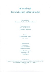 Abbildung von: Wörterbuch der tibetischen Schriftsprache Band 9 (Lieferungen 61 - 66) - Bayerische Akademie der Wissenschaften