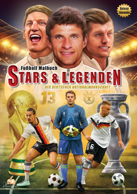 Abbildung von: Fußball-Malbuch STARS & LEGENDEN der deutschen Nationalmannschaft mit über 60 Motiven zum Ausmalen und Steckbriefen zu jedem Spieler - dhamma Verlag
