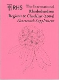 Cover: International Rhododendron Register & Checklist (2004) Nineteenth Supplement - Royal Horticultural Society