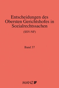 Abbildung von: Entscheidungen des obersten Gerichtshofes in Sozialrechtssachen SSV-NF - Manz