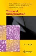 Cover: Trust and Disinformation - Springer