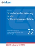 Cover: Sprachstandardisierung in der Softwaredokumentation - tcworld