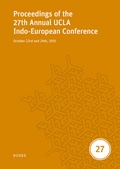 Cover: Proceedings of the 27th Annual UCLA Indo-European Conference - Buske, H