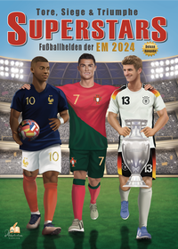 Abbildung von: Fußball Malbuch - Tore, Siege & Triumphe SUPERSTARS Fußballhelden der EM 2024 - ab 8 Jahren mit 60 Ausmalbildern - dhamma Verlag