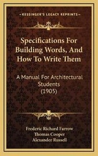 Enlarge image Cover: Specifications For Building Words, And How To Write Them - Kessinger Publishing