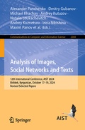 Cover: Analysis of Images, Social Networks and Texts - Springer