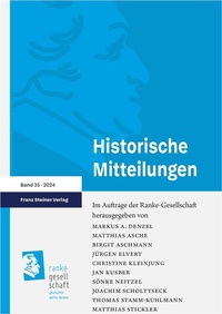 Abbildung von: Historische Mitteilungen 35 (2024) - Franz Steiner Verlag