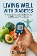 Cover: Living Well with Diabetes: A Comprehensive Guide to Thriving and Managing Your Health - Dr. Manu