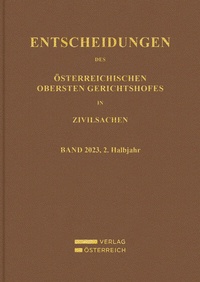 Abbildung von: Entscheidungen des Obersten Gerichtshofes in Zivilsachen - Verlag Österreich