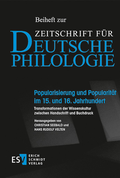 Cover: Popularisierung und Popularit&auml;t im 15. und 16. Jahrhundert - Erich Schmidt Verlag