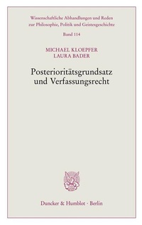 Abbildung von: Posterioritätsgrundsatz und Verfassungsrecht - Duncker & Humblot