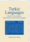 Cover: Turkic Languages 29 (2025) 1 - Harrassowitz Verlag
