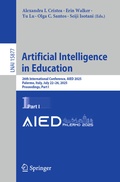 Cover: Artificial Intelligence in Education - Springer