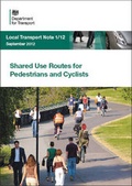 Cover: Shared use routes for pedestrians and cyclists - Stationery Office Books