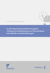 Abbildung von: Zu den datenschutzrechtlichen Vorgaben in Bezug auf die Bearbeitung von Personendaten beim Betrieb von Motorfahrzeugen - Schulthess Juristische Medien