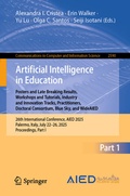 Cover: Artificial Intelligence in Education. Posters and Late Breaking Results, Workshops and Tutorials, Industry and Innovation Tracks, Practitioners, Doctoral Consortium, Blue Sky, and WideAIED - Springer