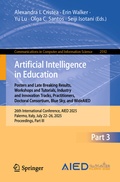 Cover: Artificial Intelligence in Education. Posters and Late Breaking Results, Workshops and Tutorials, Industry and Innovation Tracks, Practitioners, Doctoral Consortium, Blue Sky, and WideAIED - Springer