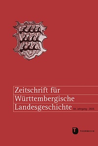 Bild: Zeitschrift für Württembergische Landesgeschichte 84 (2025) - Jan Thorbecke Verlag