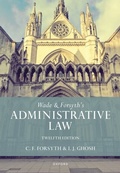 Cover: Wade & Forsyth's Administrative Law - OUP Oxford
