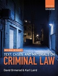 Cover: Smith, Hogan, & Ormerod's Text, Cases, & Materials on Criminal Law - OUP Oxford