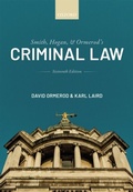 Cover: Smith, Hogan, and Ormerod's Criminal Law - OUP Oxford