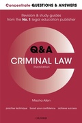 Cover: Concentrate Questions and Answers Criminal Law - OUP Oxford