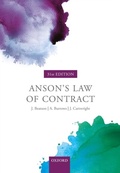 Cover: Anson's Law of Contract - OUP Oxford