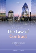 Cover: O'Sullivan & Hilliard's The Law of Contract - OUP Oxford