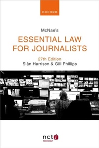 Abbildung von: McNae's Essential Law for Journalists - OUP Oxford