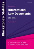 Cover: Blackstone's International Law Documents - OUP Oxford