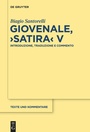 Cover: Giovenale, "Satira" V - De Gruyter