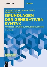 Abbildung von: Grundlagen der generativen Syntax - De Gruyter